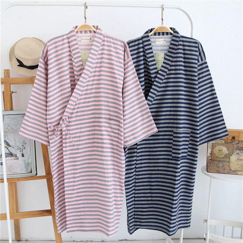 Buy Men Women Japanese Kimono Sleepwear Stripe Causal Cotton Yukata