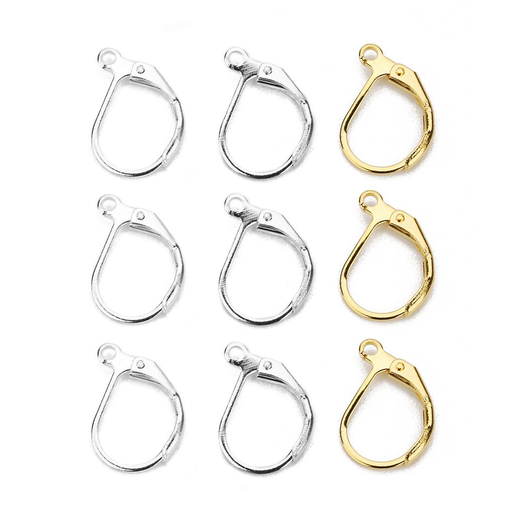 50pcs/lot D Shape Earring Hooks French Lever Back Earwire Alloy Earrings Clasps For Jewelry Making Findings DIY Accessories