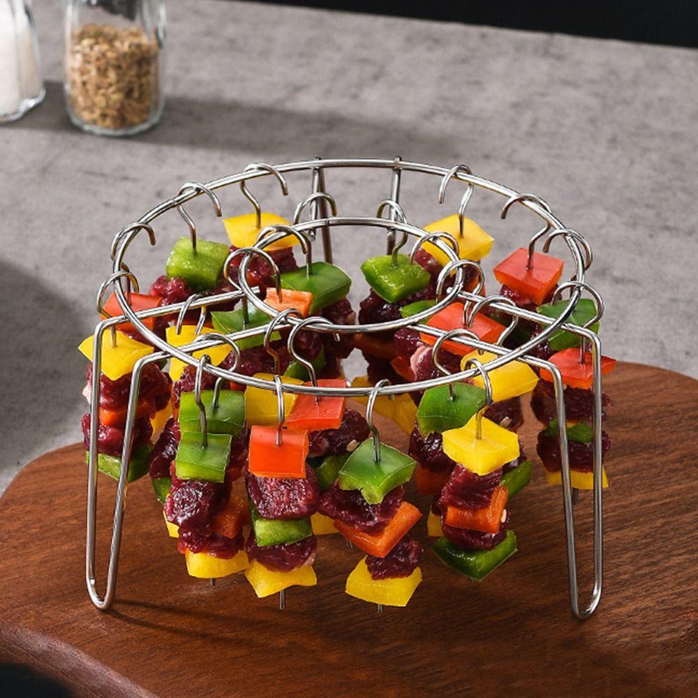 Stainless Steel Vertical Grill Rack String Grill 12/24/36 Vertical Barbecue Skewer Bracket Skewer Holder for Air Fryer Accessory