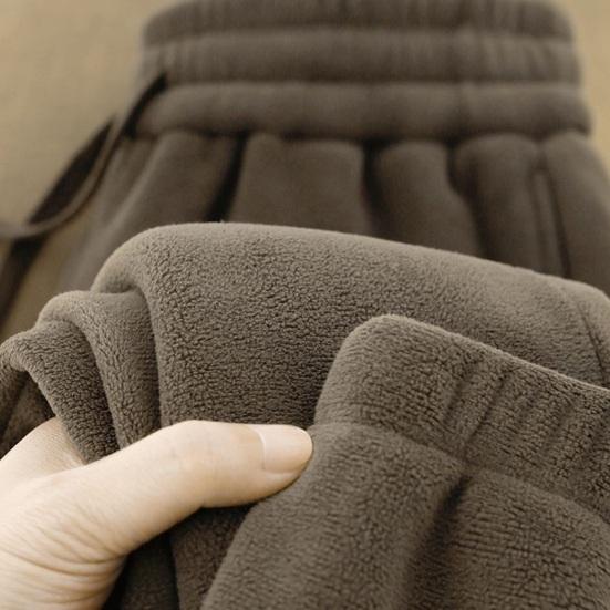 Men Thickened Sweatpants Drawstring Waist Warm Jogger Pants Casual Loose Fit Tapered Track Pants for Gym Street Daily Wear