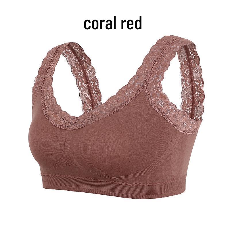 Lace Queen Red Backless Lace Bralette Women's Vest-Style Bandeau Sports Bra