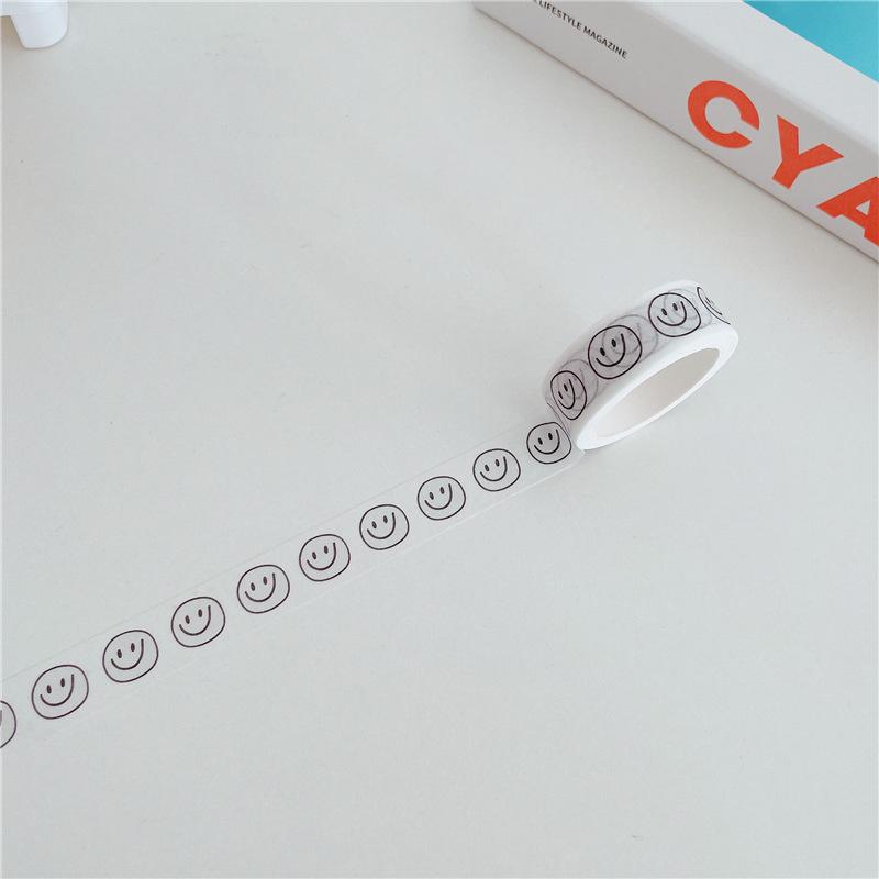 

Ins Simple Cartoon Comic Smiley Washi Tape Scrapbooking DIY Decor Journal Korean Tape Cute Tape Paper Diary Candle Sticker