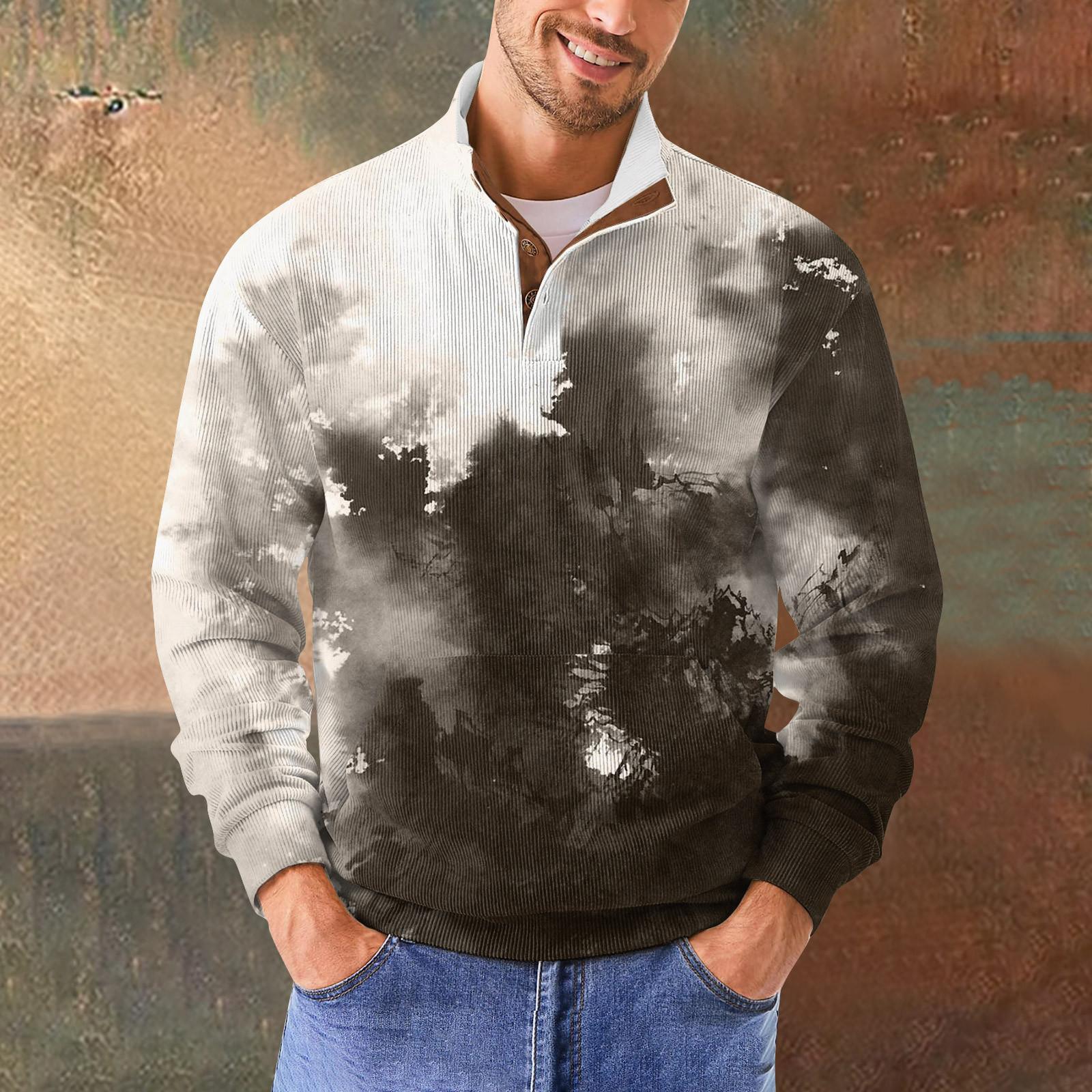 

Мужская повседневная толстовка в стиле ретро с градиентным принтом XXL