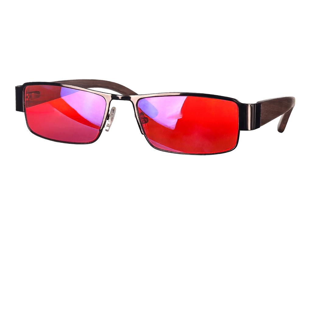SHINU anti blue light lenses yellow driving glasses sleep glasses red lens orange gamging lens with wood leg frame