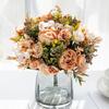 Artificial Peony Flowers Wedding Decorative Floristics Christmas Wreaths Home Decoration Accessories Silk Hydrangea Fake Plants