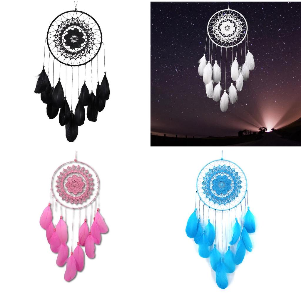 Elegant Feather Dreamcatcher Wall Hanging Decorative Handcrafted Boho Decor For Home