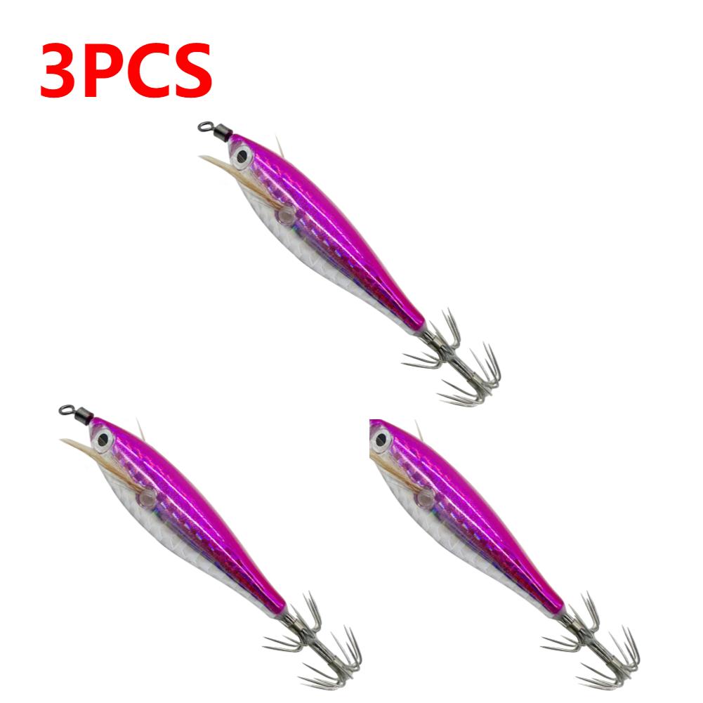 Laser Horizontal Shrimp Squid Hook Webfoot Octopus Egi Artificial Fishing Lure Shrimp Bait Wood Shrimp Bait Sturdy Squid Hook