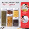 Premium hermetyczne pojemniki do przechowywania żywności-zestaw 7 kuchennych pojemników do przechowywania do organizacji spiżarni-zestawy kanistrów bez BPA-szczelne pokrywy