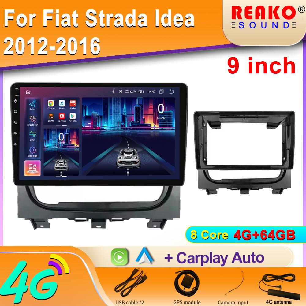 Android 2K Car Radio For Fiat Strada idea 2012 2013-2016 Multimedia Bluetooth Player Navigation 4G GPS Carplay stereo