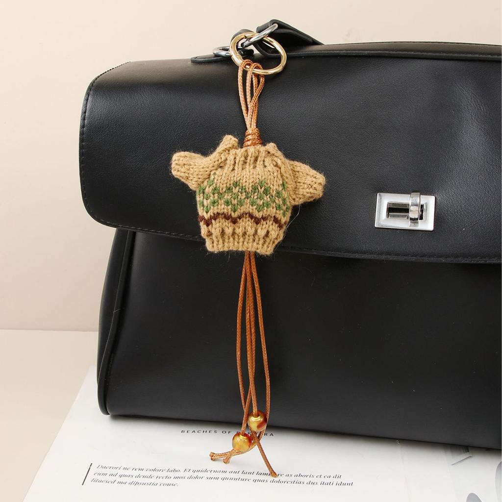 Autumn and winter original retro mini doll sweater beaded bag pendant versatile bag clothes casual pendant accessories