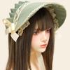 Lace Trim Bonnet Hat for Women Cosplay Event Victorian Cocktail Hat For Teens Teaparty Cocktail Dressingup Headwear