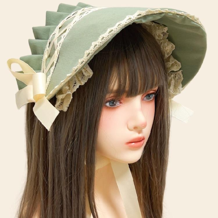 Lace Trim Bonnet Hat for Women Cosplay Event Victorian Cocktail Hat For Teens Teaparty Cocktail Dressingup Headwear