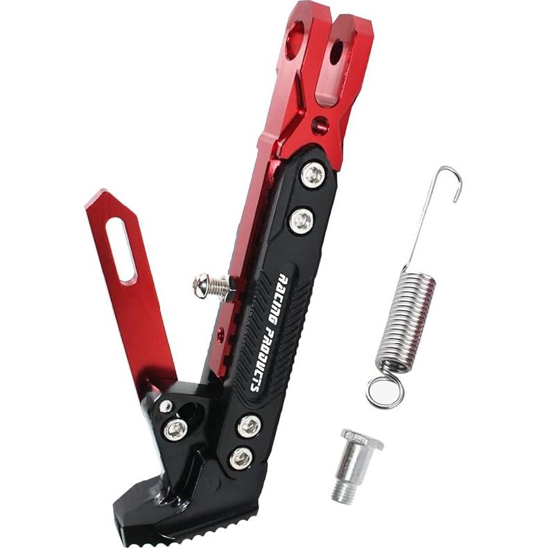 Universal Motorcycle Kickstand Accessories Motor Scooter Modified CNC Aluminum Alloy Adjustable Tripod Holder Kickstand Foot Side Support Stand Motor