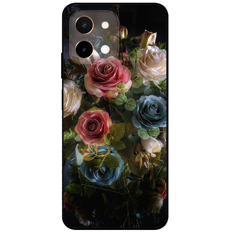 For Vivo Y28 4G Case 6.68'' Black TPU Silicon Cartoon Protection Cover for VivoY28 Y 28 4G Shockproof Capa Wolf Animals Soft Bag
