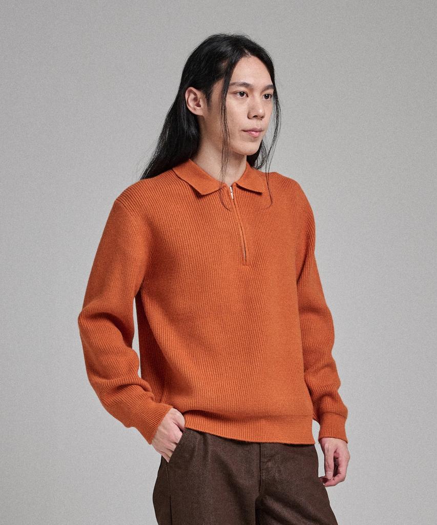 ANALOG MOOD Hazzi Half Zip Collar Knit (Orange)