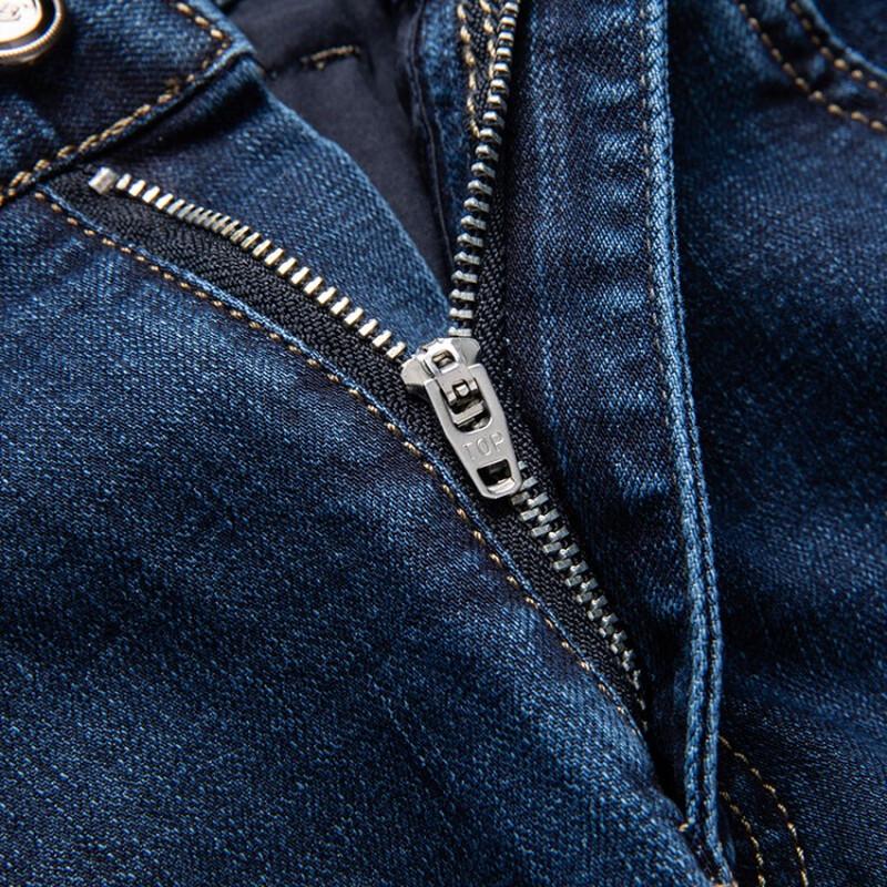 Hengyuanxiang Men's Loose Fit Straight Leg Stretch Denim Jeans