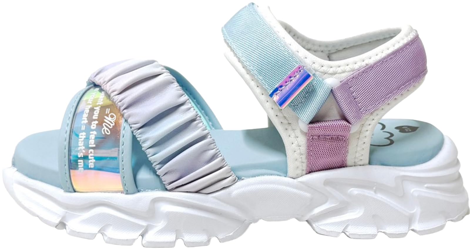 

Lightweight designer cross nail cm [Equal Me] sandals, Aurora, crumpled, belt, stickers, cute, girls, multi, 20.0