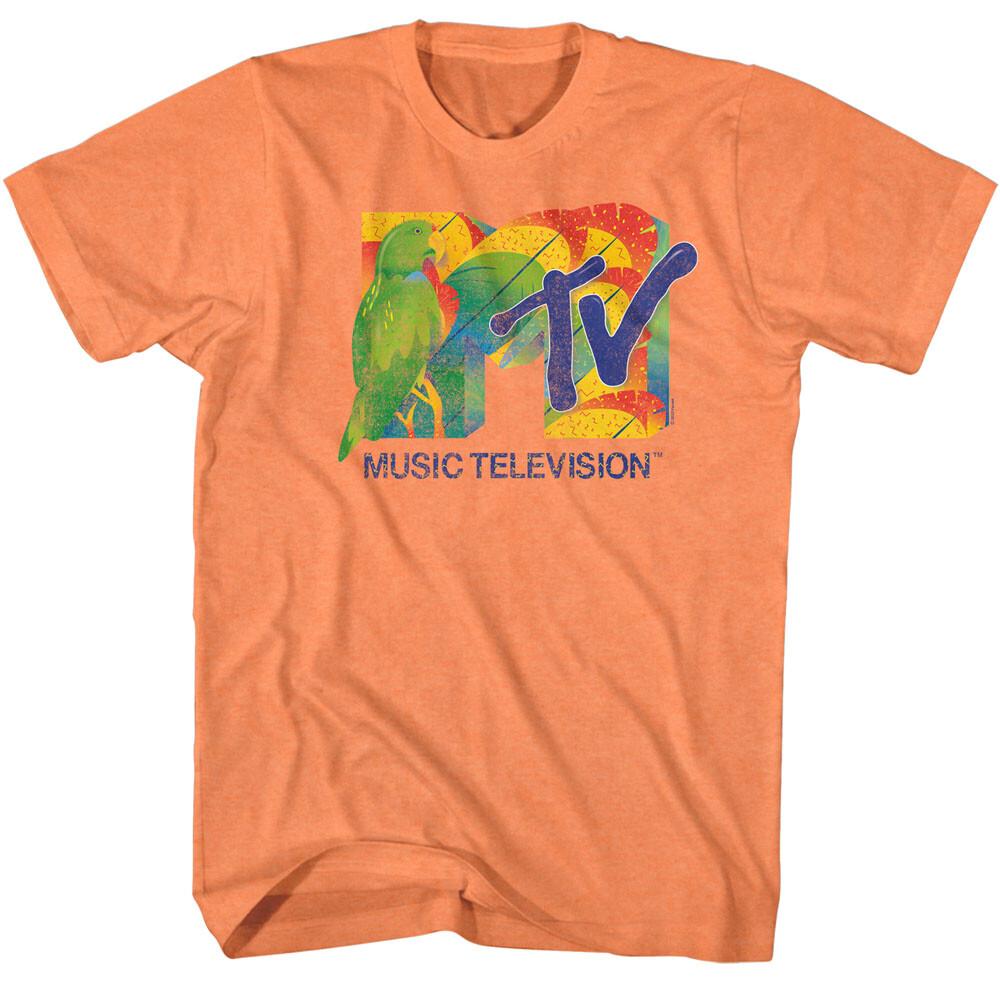 MTV 80039;s Music T-Shirt Men039;s Television Tropical Parrot Logo New SM2XL  Unisex T-Shirt L