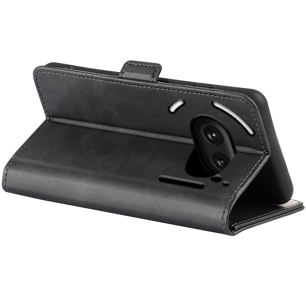 For Nothing Phone (2a) Plus/Phone (2a) Case Leather Adjustable Stand Smart Phone Cover with Dual Magnetic Clasp