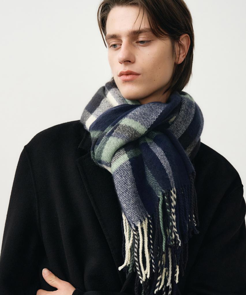 DRAW FIT Soft Square Check Scarf [4 Colors]