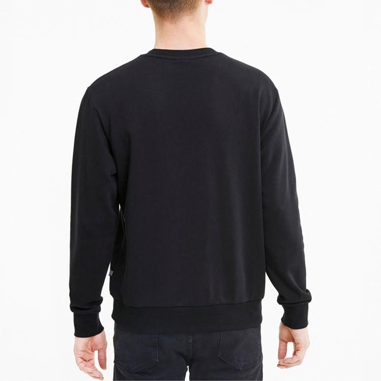 PUMA Men's Casual Sports Printed Crewneck Long-Sleeve Sweatshirt Black