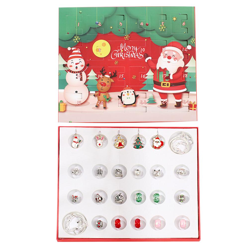 

Christmas Advent Calendar 24 Days Countdown Jewelry Set for Girls Kids Gift Included 2 Bracelets 22 DIY