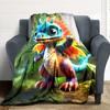 1ks Fantasy deka s drakem, Lehká flanelová přehozová deka na pohovku, postel, cestování, kempování, obývací pokoj, kancelář, gauč, křeslo a postel