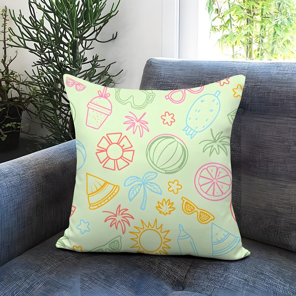 Mint Green Fresh Background Cushion Cover Comfortable Reversible Pillow Cover Ideal for Car Sofa Bedroom Beyond