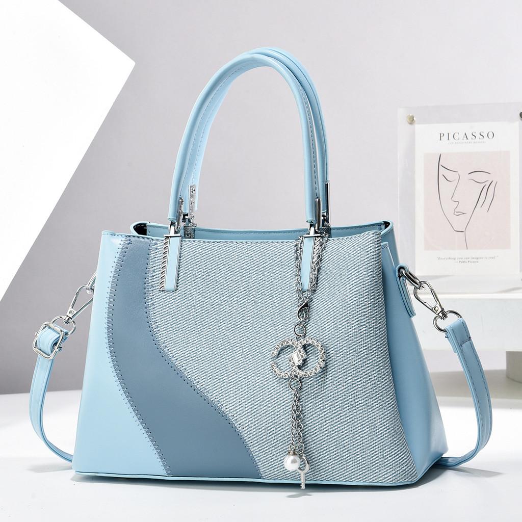 Fashionable Color Block Macaron Handbag Stylish Casual Shoulder Bag For Everyday Use