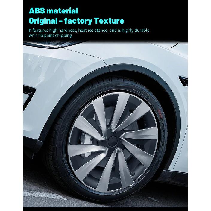 4 Stück für neues Modell Y 2025-2026 Juniper 19 Zoll Turbinenstil Radkappe Felgenabdeckung Zubehör Radkappe Automobilradkappe für Tesla
