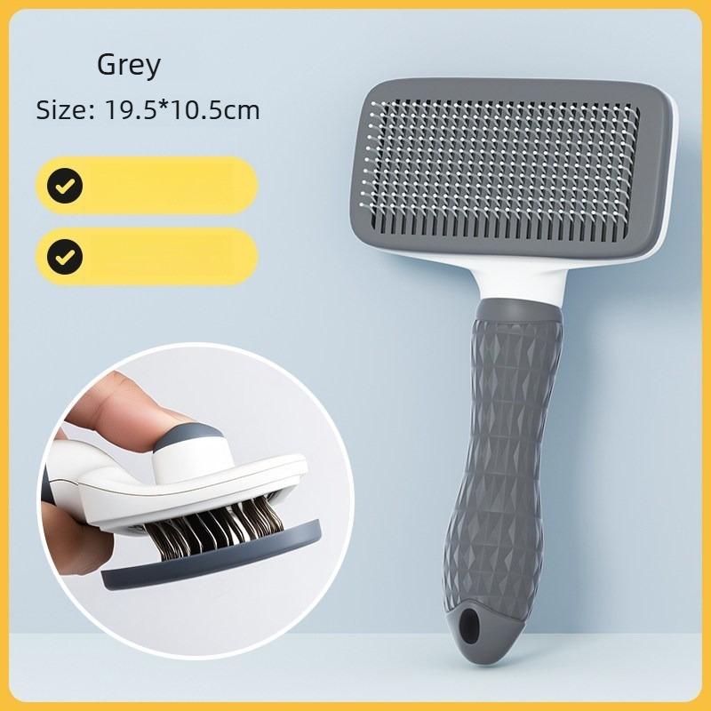 Dog comb, cat comb, hair comb, needle comb, special hair grooming tool, cat and dog hair cleaner, pet supplies серый