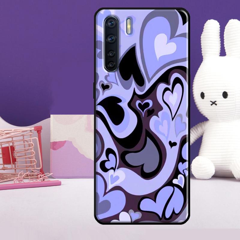

Brown Purple Hearts Swirl Pattern Case For Oppo A57 A77 A76 A16 A96 A17 A18 A60 A80 A40 A38 A58 A78 A98 A94 A74 A54 A15 A5 Pro OPPO A80 5G