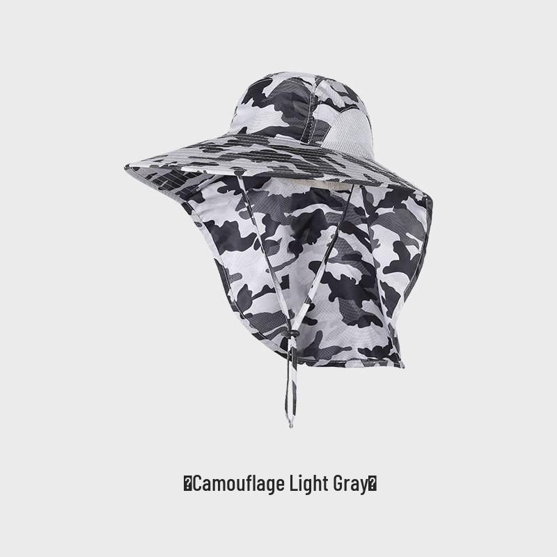 Herren Sommer Sonnenschutz Fischerhut mit breiter Krempe, Nackenschutz und Netzeinsätzen an den Seiten für Outdoor-Aktivitäten