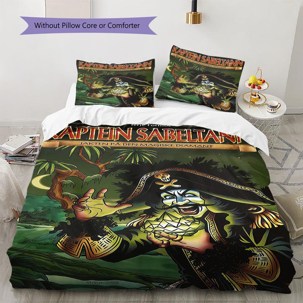 Capitán Barbanegra Juego de Ropa de Cama Colcha Funda de Colcha Funda de Almohada Decoración del Hogar Regalo de Cumpleaños (1 * funda nórdica + 2 * fundas de almohada, sin núcleo)