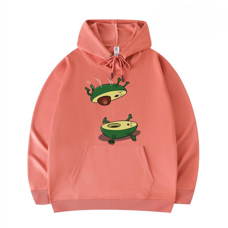 

Men s Hoodies The Avocado Jump Print Funny Harajuku Style Twill imitation cotton Hoodies