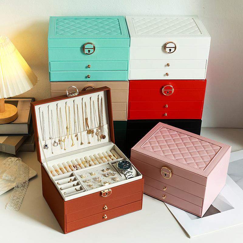 Locked Multi-Layer Jewelry Organizer: Anti-Oxidation Storage for Earrings, Necklaces, and Rings