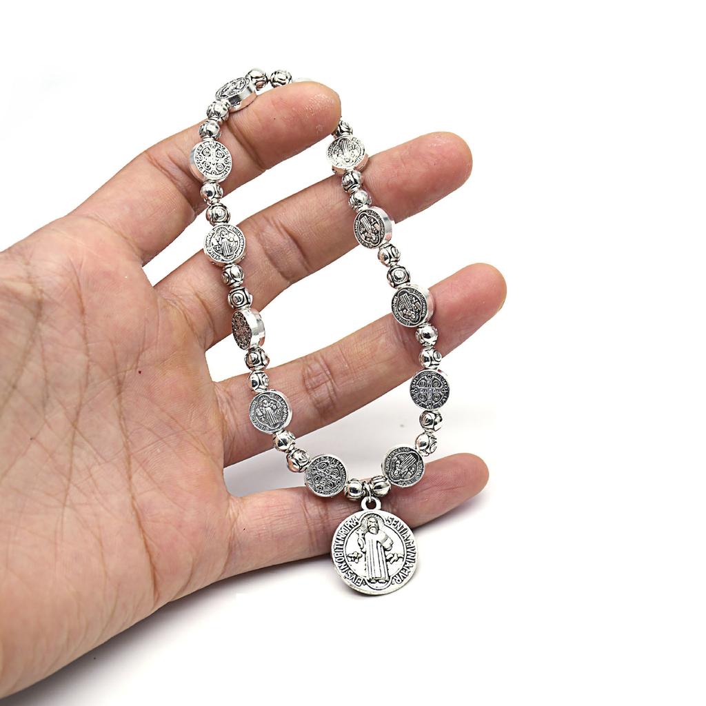 Katolsk helige Benedictus Justerbart Armband Mode Religiösa Pärlarmband