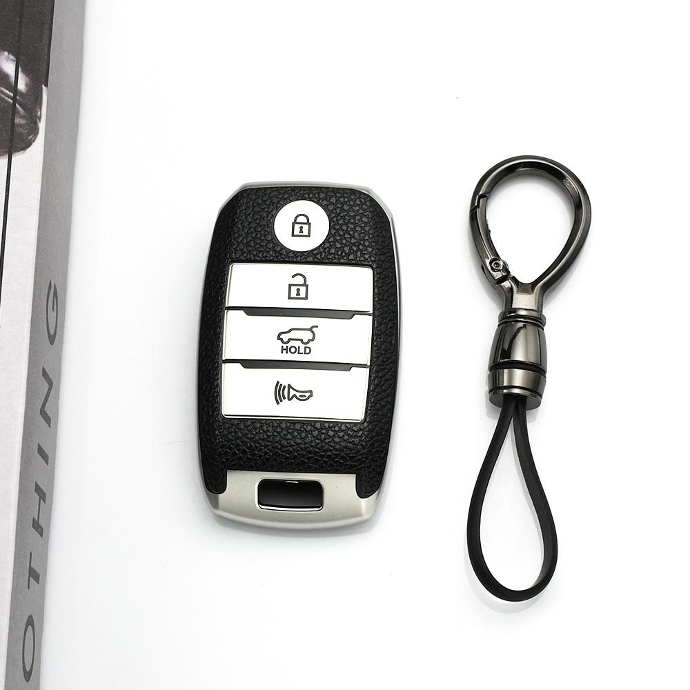 Leather Tpu Car Key Case Cover For Kia Sorento Sedona Picanto Soul Rio5 Ceed Sportage Cerato Optima K2 K3 K4 K5 Rio Shell Fob