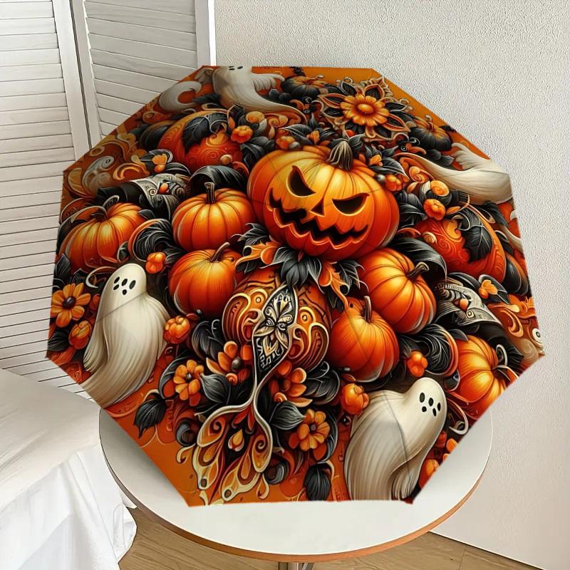 1pc Halloween Pumpkins Automatic Open/Close Umbrella, Folding Compact Umbrella with Lightweight Design for Women/Men Yy251028164
