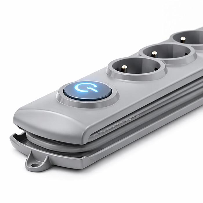Qoltec Surge Protector Power Strip | 5 Sockets | 1.8m | Gray
