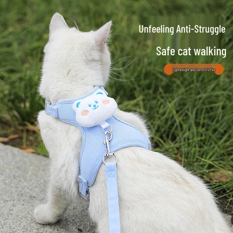Adjustable Cat Leash & Harness - Cute Kitten Outdoor Walking Rope for Small Dogs