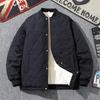Men's Retro Diamond-Quilted Fleece-Lined Baseball Jacket