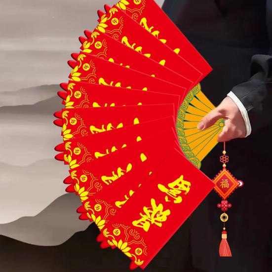 

Красный конверт, китайский новогодний дракон, красный карман, милая веерообразная красная сумка для украшений весеннего фестиваля