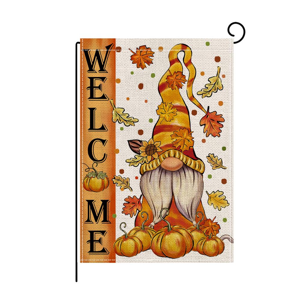 Flax Garden Flag Autumn Pumpkin Double-sided Printed Garden Decoration Small Flag Outdoor Display Flag