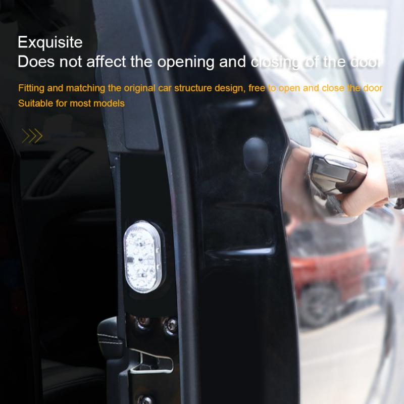 Car Door Warning Light Anti-collision LED Strobe Safety Wiring-free Car Door Opening Induction Warning Lamps