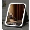 Portable Led Makeup Mirror With Touch Screen 3 Colors Dimmable,foldable Makeup Mirror With Light, Desktop Fill Light Mirror For Student Dormitory &