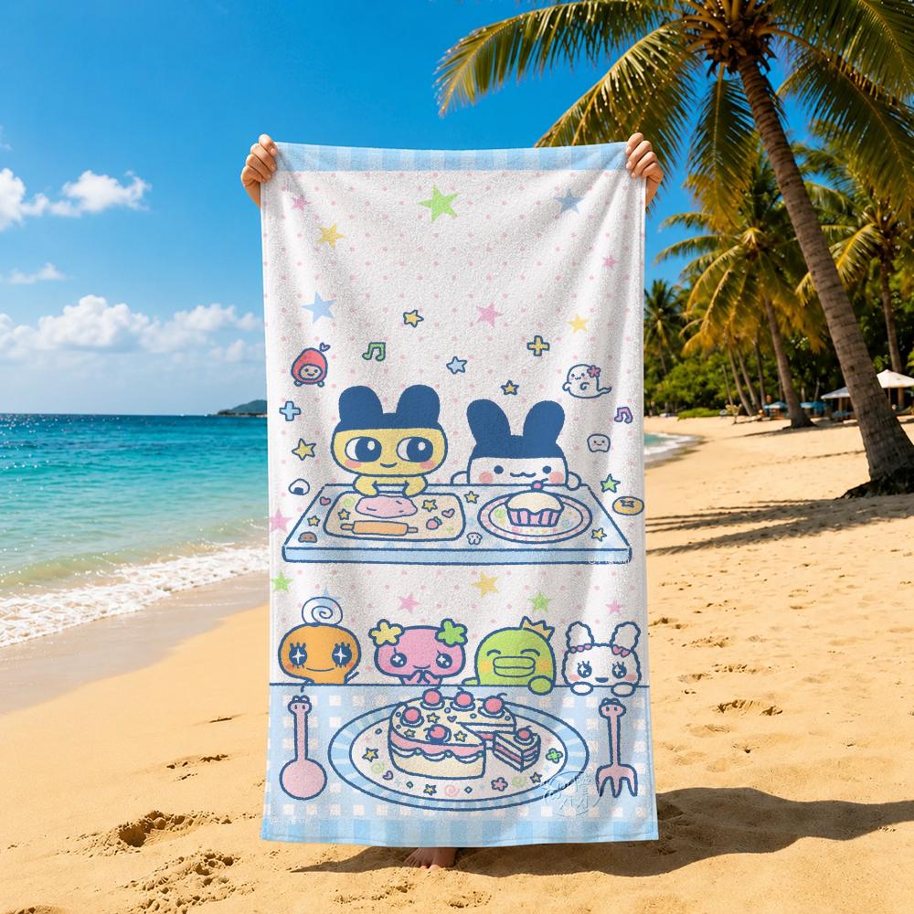 Toy Tamagotchi Towel Towel Soft Pool Gift For Travel Gym Shower Cool Camping Quick Dry Sports  Large Beach Towel