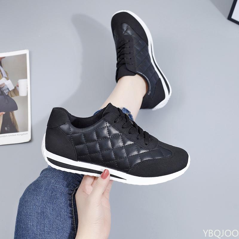 Fashion New Solid Color Fashionable Flat Shoes for Women's Casual Lace Up Multifunctional Sports with Shock Absorption Zapatos De Mujer