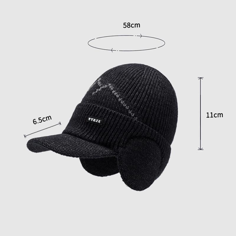 Zimowa Męska Aksamitna Gruba Wiatroodporna Ciepła Wełniana Czapka Do Jazdy Dzianinowa Czapka