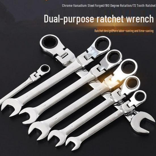 Automatic Dual-Purpose Ratchet Wrench: Quick, Labor-Saving Open-End and Box-End Tool for Auto Repair